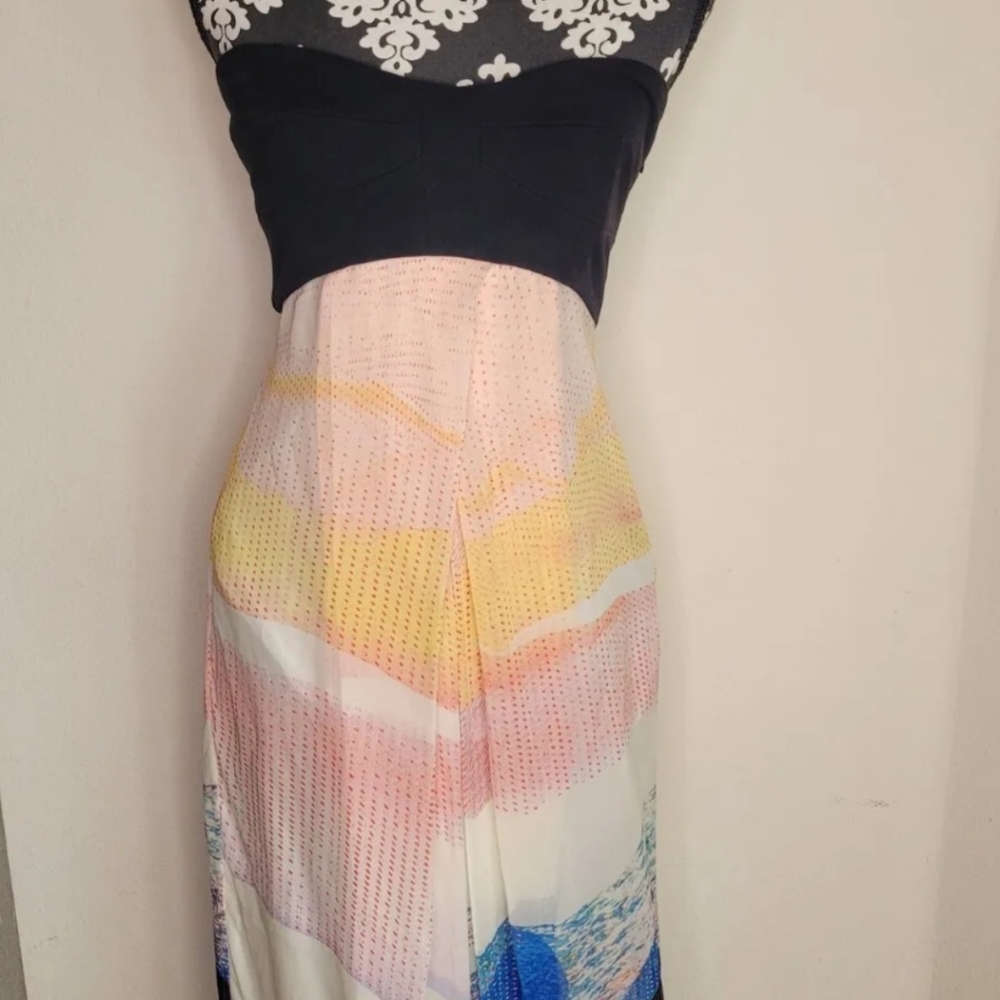 Diane von Furstenberg Silk Multicolor Maxi Evening Summer Dress Size 4